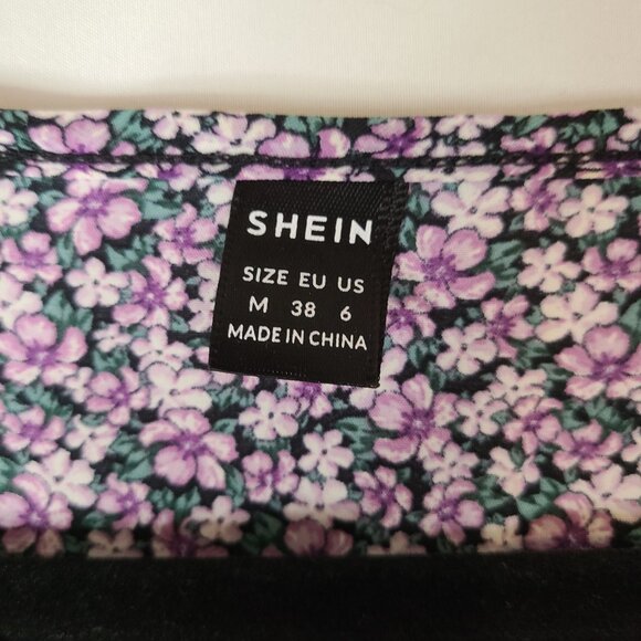 SHEIN Purple Floral Midi Dress - Picture 5 of 6